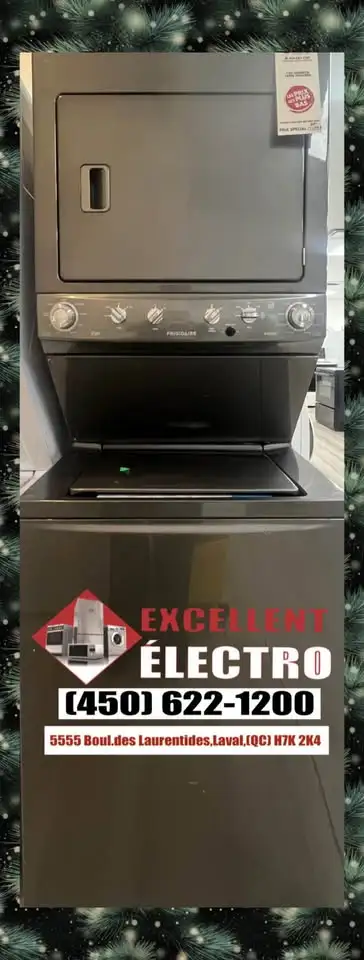!LAVEUSE+SECHEUSE SUPERPOSÉ 28 PO!TAXES INCLUSES -1 AN GARANTIE, View more