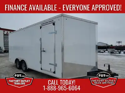 NEW Factory Outlet 8.5x18ft Enclosed Cargo Trailer - Rear Ramp Door w/ Spring Assist - +6in Extra He...