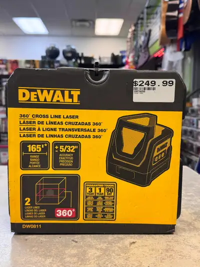 DEWALT Self Leveling 360 Degree Line and Vertical Line Laser-NEW, View more