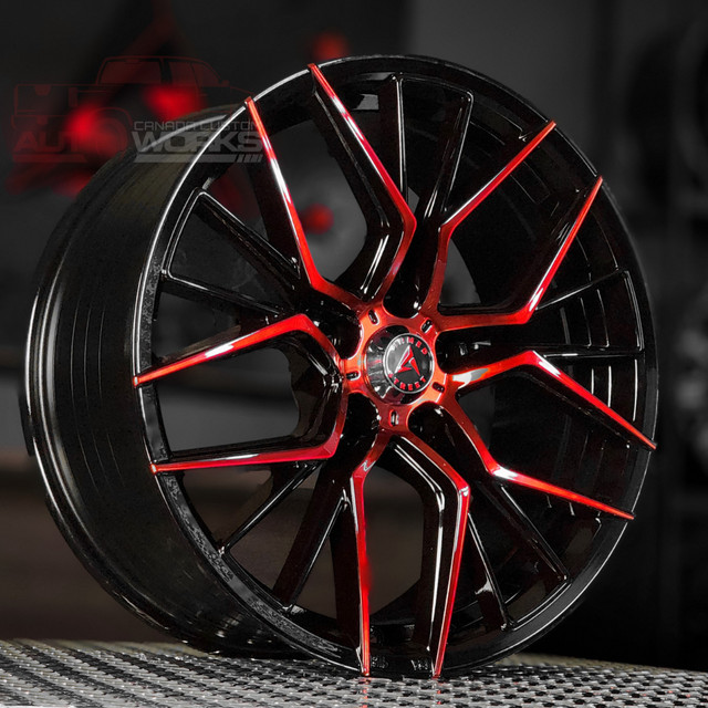 NEW! BLACK W/RED FACE 17 IN rims! -ONLY $790/SET -ARMED TACTICAL in Tires & Rims in Calgary
