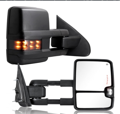 Tow mirrors for Silverado Sierra Power heated turn signal. Towing Mirror for Silverado Sierra -Compa...