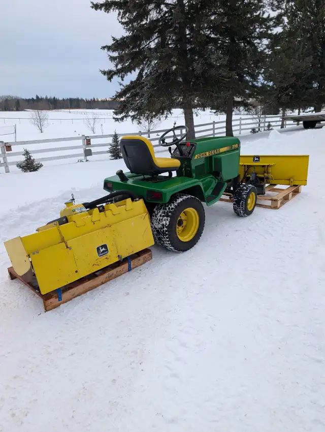 John Deere 316 with Front Blade and Hydraulic rototiller in Lawnmowers & Leaf Blowers in Red Deer - Image 4