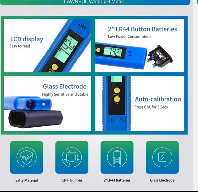 LAWNFUL Water pH Meter and TDS Meter, pH and 3 in 1 TDS&EC Water in Other in Gatineau - Image 3