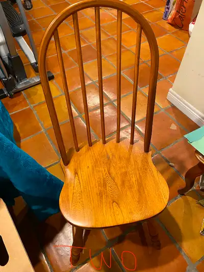 Table (46 1/2 by 29 inches), and four chairs is a complete set for a small kitchen or an apartment....