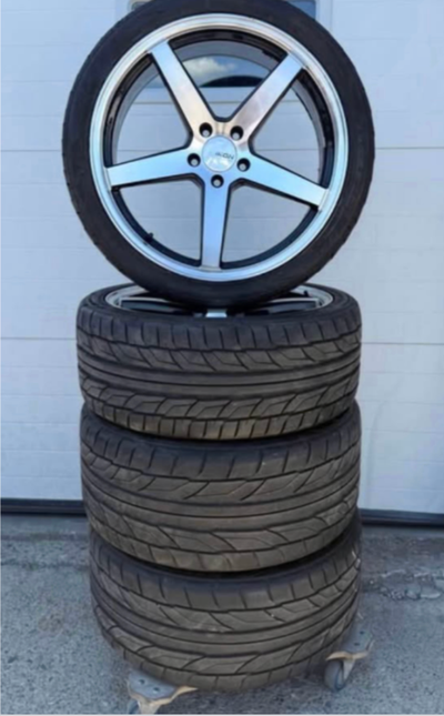 Custom ordered 20 inch ikon wheels or rims for 2007-2026 ford mustang with like new staggered Nitto...