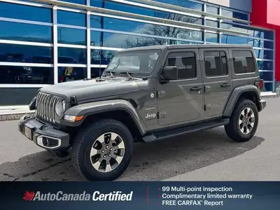 One Owner, Clean Carfax Report, Detailed Service History, Sting-Gray 2023 Jeep Wrangler Sahara 4X4,...