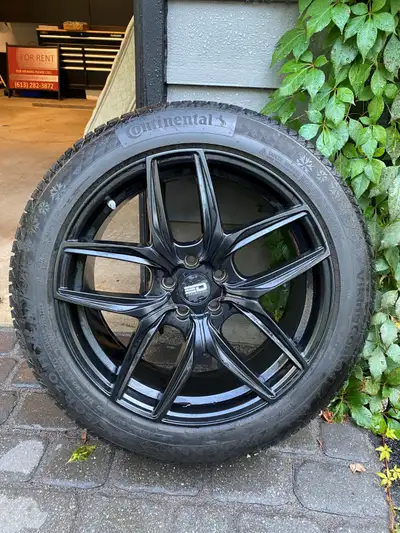 4 Wheels and Tires Set Euro Design wheels for a Korean vehicle (Hyundai or Genesis) Used two winter...
