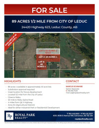 89 ACRES 1/2 MILE FROM CITY OF LEDUC