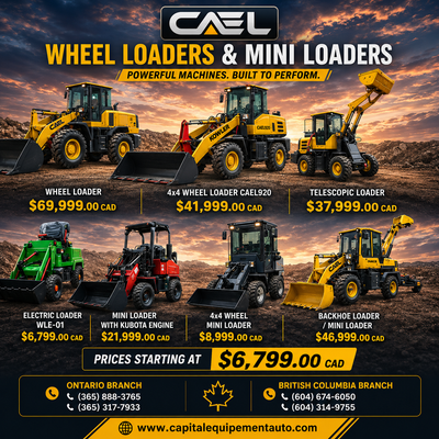 Finance! New CAEL Wheel Loaders Different capacity CERTFIED & WARRANTY INCLUDED 6,799 Explore Capita...