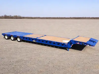Being sold with fresh safety 2007 Aspen 48 Ton Scissorneck / Folding Neck Tri axle Trailer 51' Long...