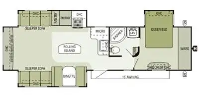 Starcraft 346 RESA. Huge living area. Mobile island to convert to extra space. Fireplace (with heati...