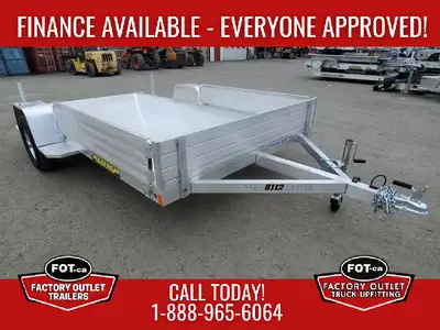 NEW 80in x 12ft Aluminum Utility from Aluma - (2) 69in Front Ramps - 12in Solid Front - Rear Stabili...