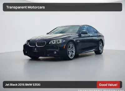 Transparent Motorcars is pleased to offer this beautiful Jet Black 2016 BMW 535Xi, with 300-horsepow...