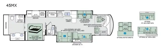 2019 Thor Motor Coach Tuscany 45MX only 020,049 Miles in RVs & Motorhomes in Moncton - Image 3