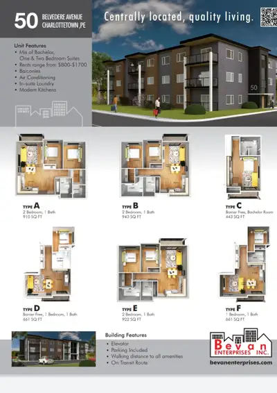 Newer building at 50 Belvedere Avenue in Charlottetown Apartment features & Info: 2 bedroom apartmen...