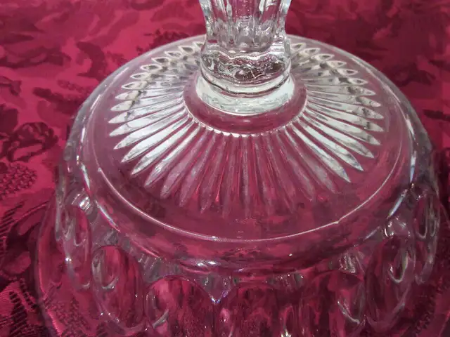 Large Pressed glass Compote, vintage collonial pattern63234861344387127