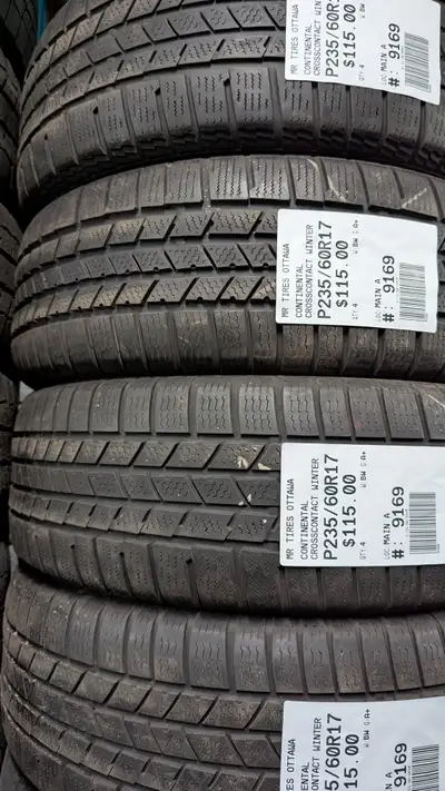 SET OF 4X P235/60R17 235/60/17 CONTINENTAL CROSSCONTACT WINTER TAG # 9169 ** Please read details bel...