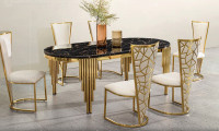 7 Piece Modern Luxury Marble Dining Table starts at $1999