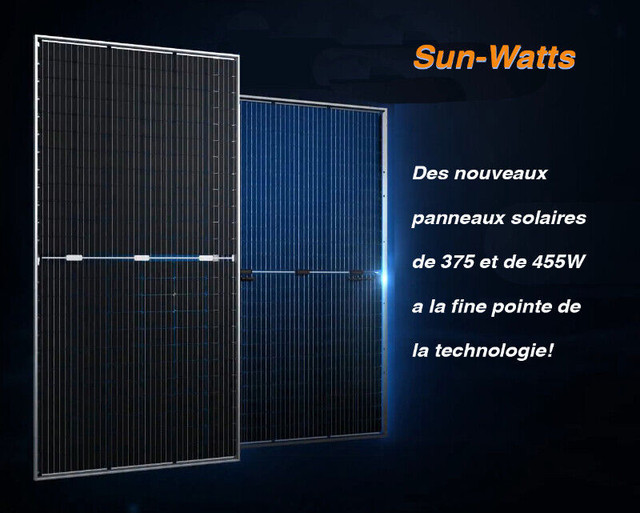 Nouveaux panneaux solaires de 375 & 455W de haute technologie! dans Pièces et accessoires pour VR et autocaravanes  à Lévis