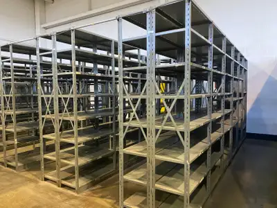 Used industrial shelving - 24” deep x 48” wide x 7’4 tall, View more
