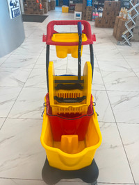 Mop Bucket & Wringer Trolley Combo w/ Removable Pails & Caddy,