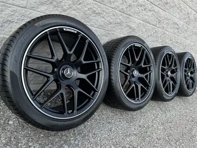 Pirelli PZero Summer Tires and original 21 inch Mercedes Benz GLC-Class GLC63s AMG staggered matte b...
