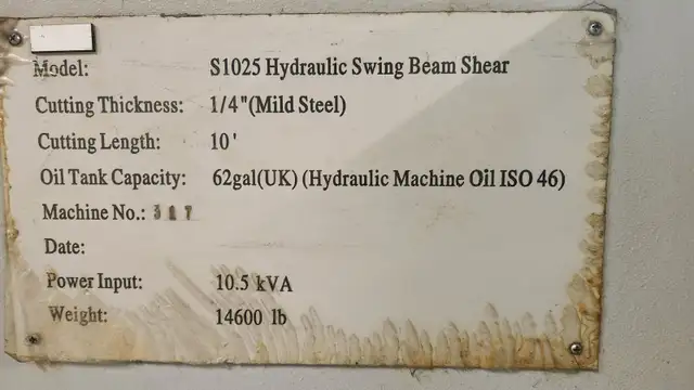 Hydraulic Swing Beam Shear64840220069377124