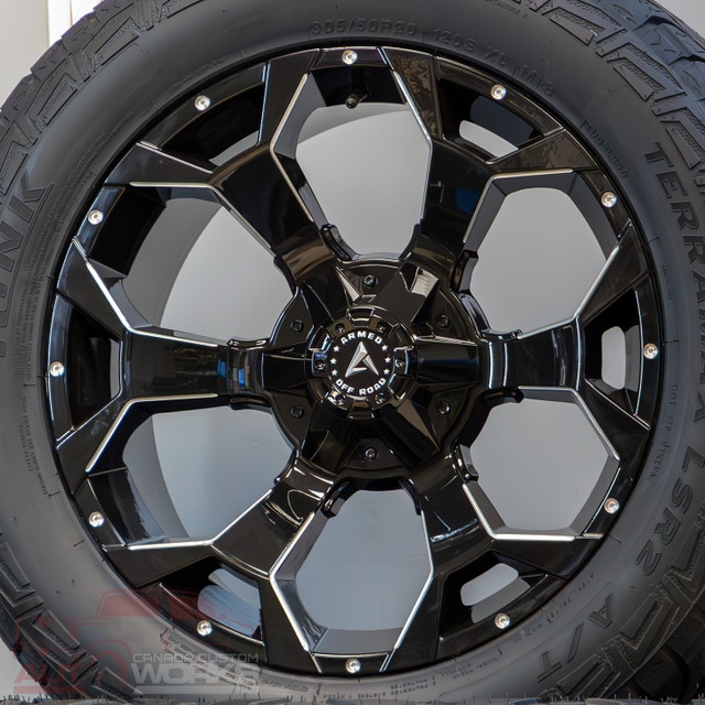 BRAND NEW! 5 & 6 BOLT 20" black & milled wheels! Armed BOMBER in Tires & Rims in Regina - Image 3