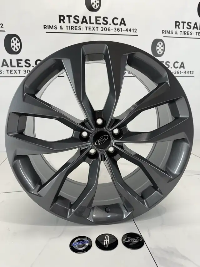 20x8.5 Gloss Gunmetal R325 Rims 5x108 Ford Edge in Tires & Rims in Saskatoon - Image 2