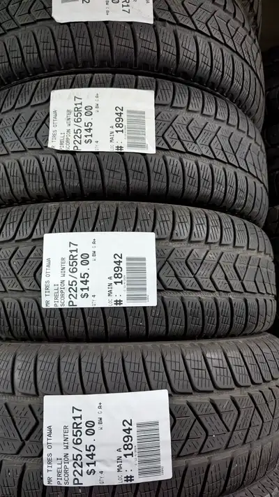 SET OF 4X P225/65R17 225/65/17 PIRELLI SCORPION WINTER TAG # 18942 ** Please read details below ** M...