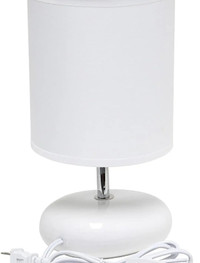 Simple Designs LT2005-WHT Stonies Small Stone Look Table Lamp, W