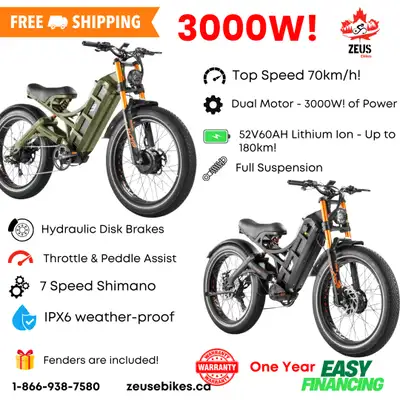 Use promo code CanadaFirst on our website www.zeusebikes.ca to take an additional $50 off of your pu...