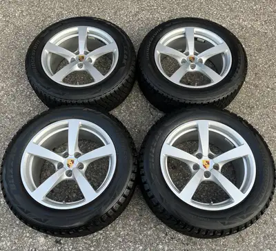 Wheels: Silver 18 Inch OEM Fitment: 95B Macan Base / S Quantity: 4 (Staggered) Tire Pressure Sensors...