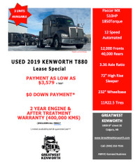 LEASING SPECIAL – 2019 T880 Kenworth Units