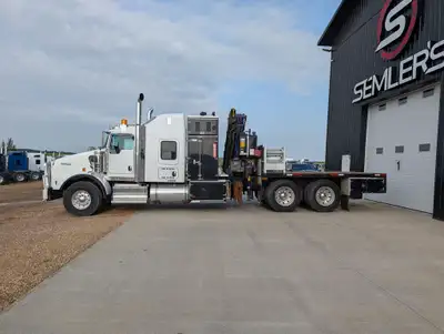 2016 Kenworth T800 Knuckle Boom Service Body Truck. Tandem axle with 2014 PM 23525sp 50ft crane and...