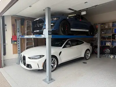 IN STOCK – READY FOR IMMEDIATE DELIVERY 9,000LB 4-POST CAR LIFT – PERFECT FOR HOME GARAGES Looking t...
