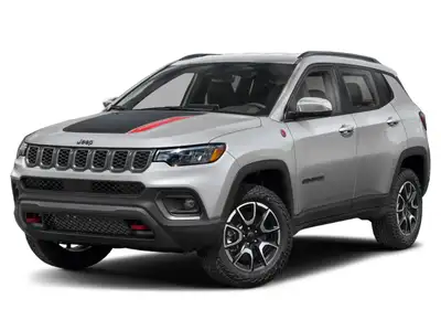 Experience the power and style of the 2026 Jeep Compass Trailhawk 4x4, presented in a striking silve...