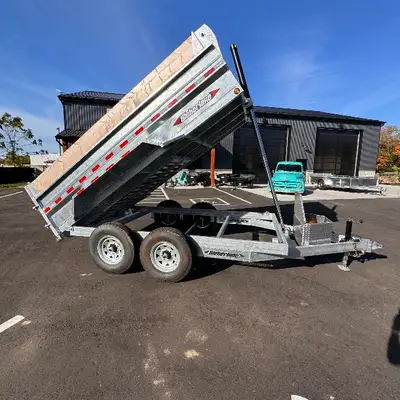 Grand River Trailer Sales Dump trailer, cargo trailer Galvanized dump trailer 82x12 7TON with underm...