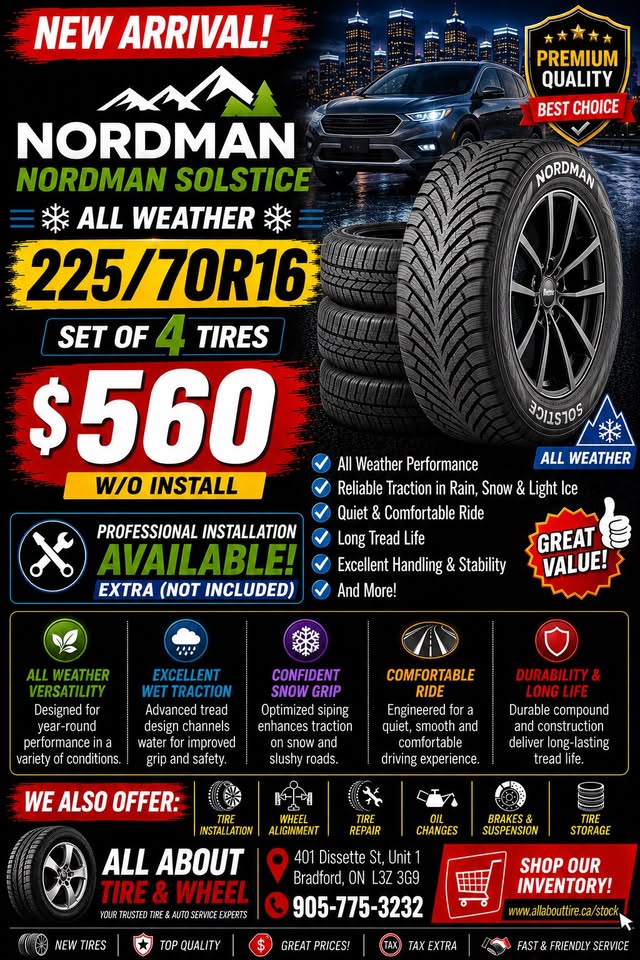 225/70R16 NORDMAN SOLSTICE 103H ALL WEATHER TIRES! | Tires & Rims ...