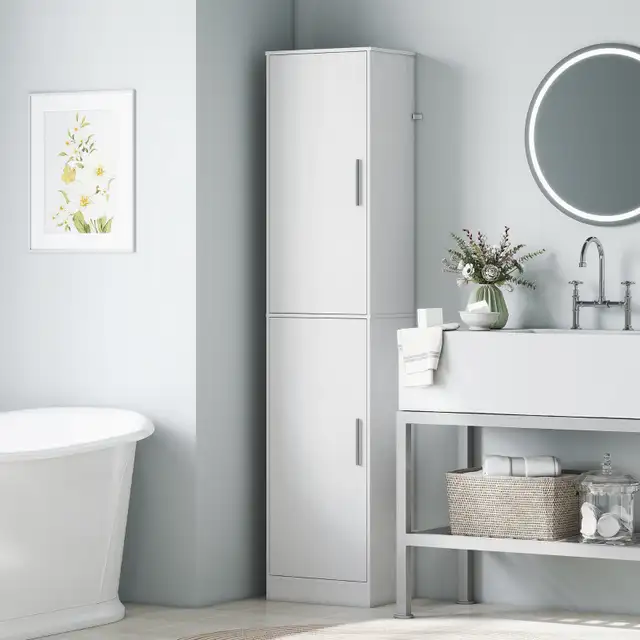 Tall Bathroom Cabinet, Slim Bathroom Floor Cabinet w/ 2 Doors an in Home Décor & Accents in City of Toronto - Image 8