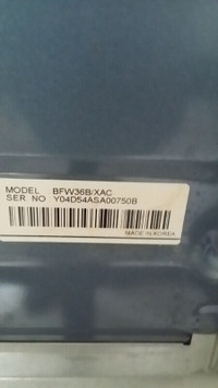 Samsung Brada  Washing Machine  Model BFW36B/XAC  call for Parts