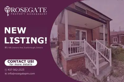 2-Bedroom Basement Apartment in Scarborough with Parking & Hot Water Included Looking for a comforta...