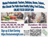 WANTED Teacher/Dieticians/Nurses Healthy EAT Paid study $200 PRB Prince George British Columbia Preview