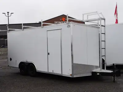 2027 HAULIN 8.5x18 Tandem Axle Enclosed Construction Trailer with Ladder Rack Financing Available Fr...