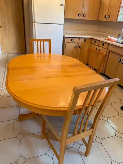 OVAL SOLID WOOD PINE KITCHEN TABLE - can be round, View more