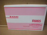 NOS 2003 Suzuki RM 65 Owners manual 99011-11a50-28b