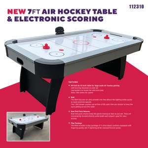 NEW LARGE 7 FT AIR HOCKEY TABLE & ELECTRONIC SCORING 112310, View more