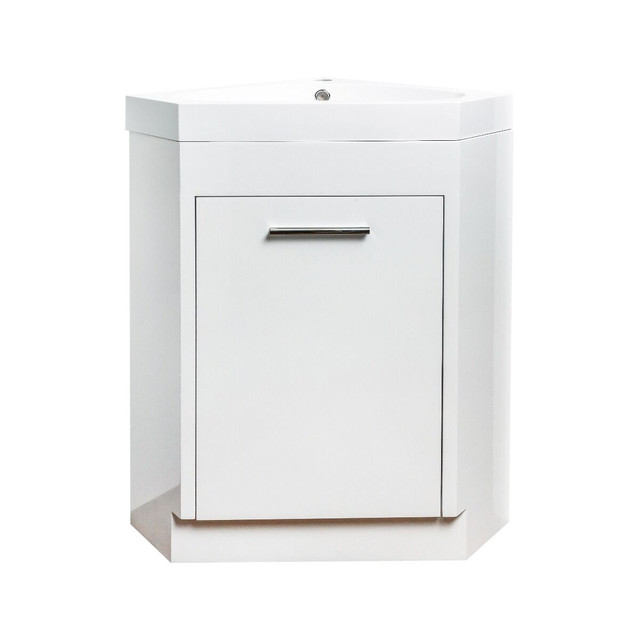 Meuble-Lavabo de Plancher 18po Blanc avec Comptoir de Acrylique dans Armoires et revêtements de comptoir  à Laval/Rive Nord