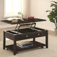 Benzara BM184980 Wooden Coffee Table with Lift Top, Brown- Brand