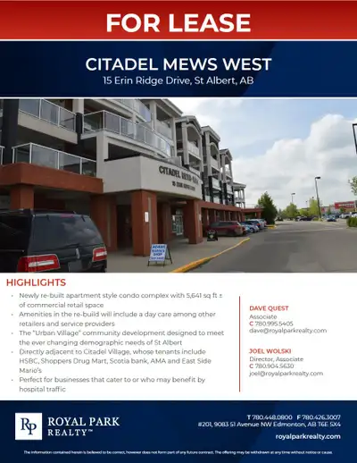 Highlights: Newly re-built apartment style condo complex with 5,641 sq ft of commercial retail space...